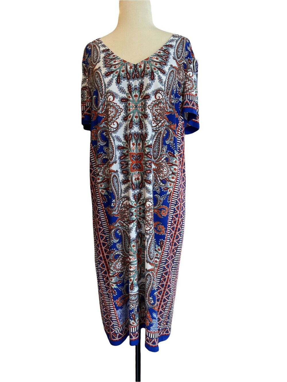 16 London Times Printed Jersey Shift Dress Plus Size